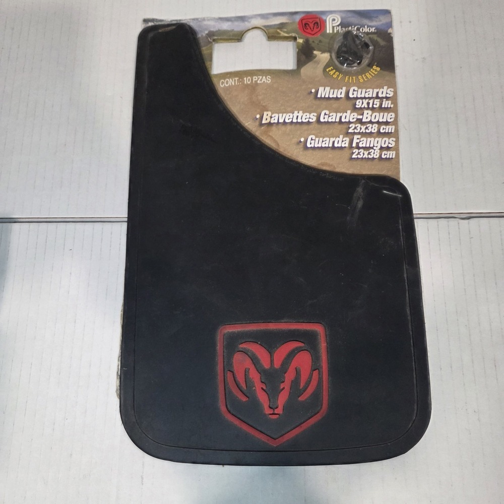 Dodge Ram (Red) Mud Guards Flaps (Black) Easy Fit Series - By Plasticolor